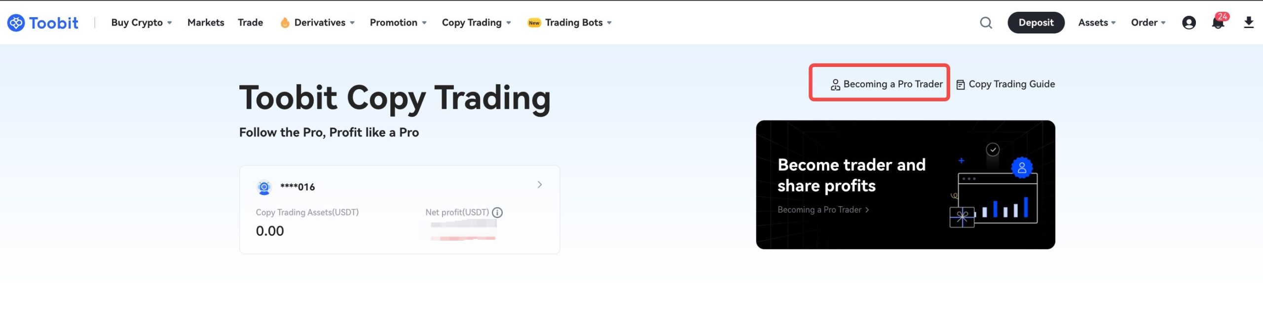 Pro Trader صرافی توبیت